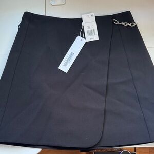 Jonathan Simkhai Black Mini Skirt with Chain Accent